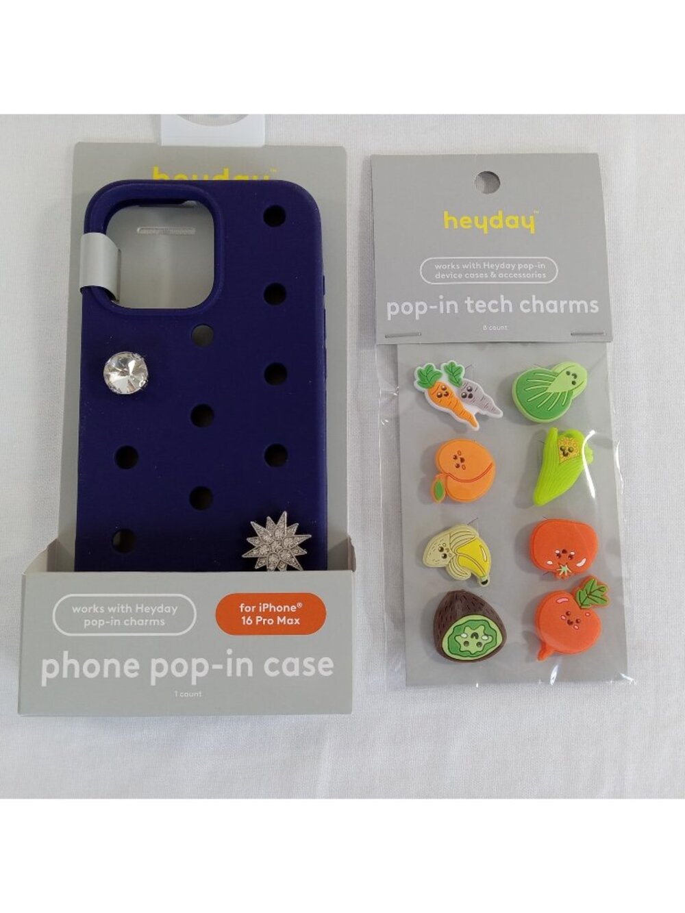 Heyday Phone Pop-In Case for iPhone 16 Pro Max  Navy Blue & 8 Pop-In Charms Set